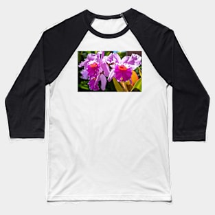 Pink Flowers Baseball T-Shirt